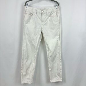 Madewell Women’s Sz 28 White Denim “Boy Jean” Mid Rise Casual Jeans Boho Coastal